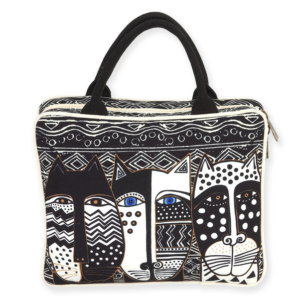 Wild Cat Black & White Cosmetic Travel Tote - Laurel Burch Studios