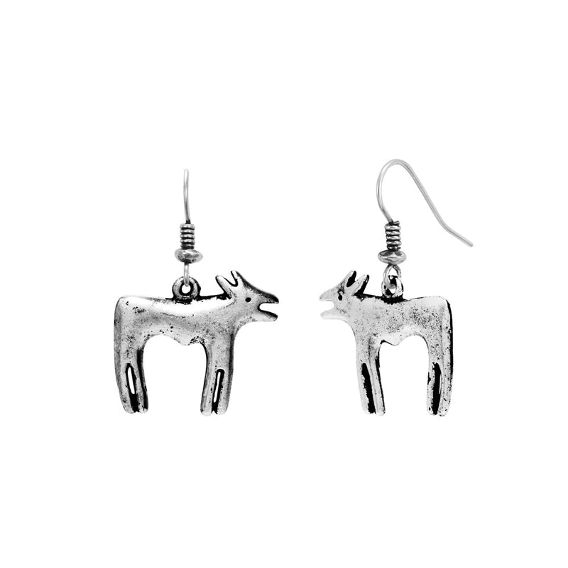 Wild Dog Vintage Earrings - Silver - Laurel Burch Studios