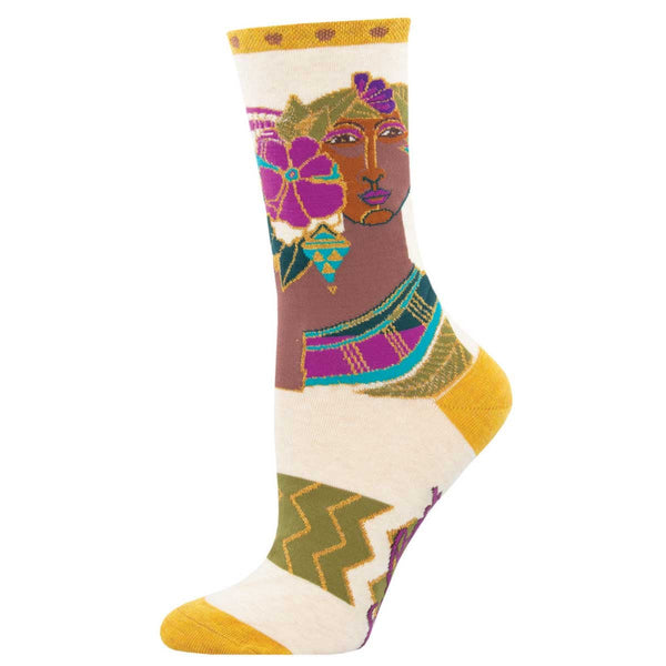 Women's 3pk Contemporary Floral Print Crew Socks - A New Day™ Brown  Heather/Ivory 4-10