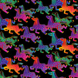 Fiesta Horses Running Horses By-The-Yard - Black Metallic