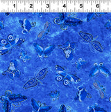 Kindred Canines Flutterbyes by-the-yard - Royal Blue
