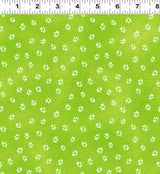 Kindred Canines Paw Prints by-the-yard - Dark Lime Metallic