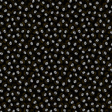 Kindred Canines Paw Prints by-the-yard - Black Metallic