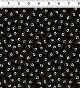 Kindred Canines Paw Prints by-the-yard - Black Metallic